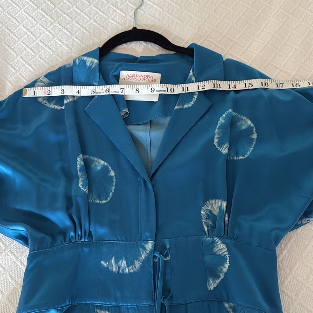 Alejandra Alonso Rojas Shibori Silk Tie-Front Dress - Picture 14 of 15
